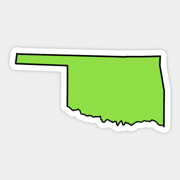 Oklahoma - Green Outline Sticker by loudestkitten